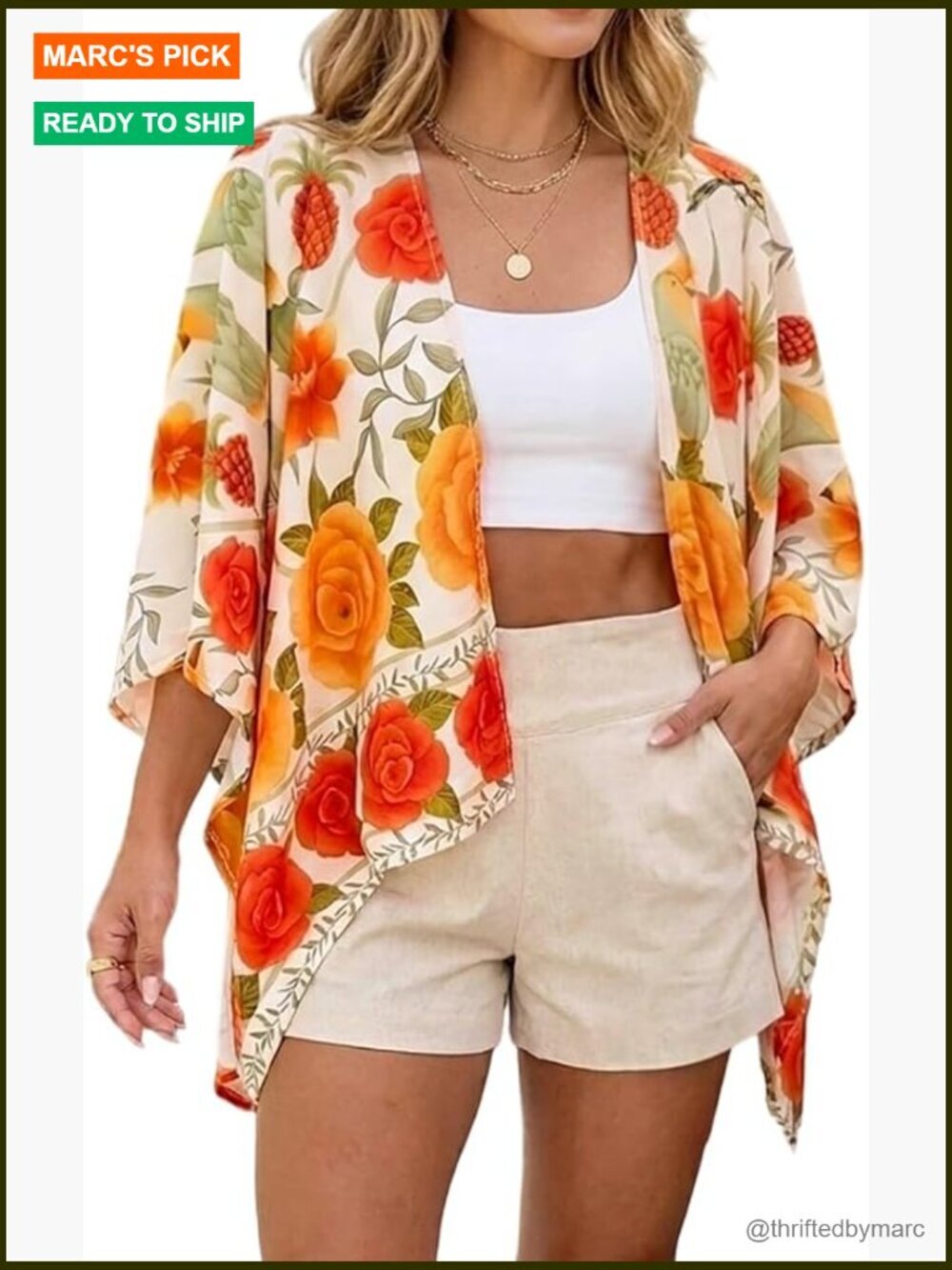 Floral Print Batwing Sleeve Hollow Out Swim Coverup Cardigan